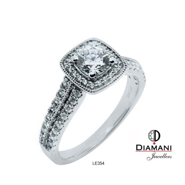 Cushion Halo Accented Round Diamond Ring  DIAMANI Jewellers