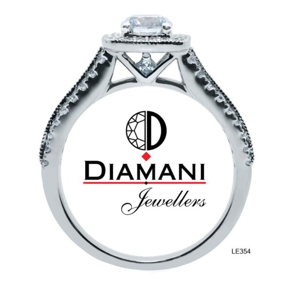 Cushion Halo Accented Round Diamond Ring  DIAMANI Jewellers - Image 4