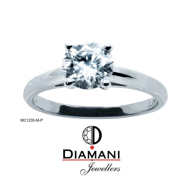 0.90ct Round Solitaire Moissanite - LAB Grown Engagement Ring in Platinum | DIAMANI Jewellers - Image 2