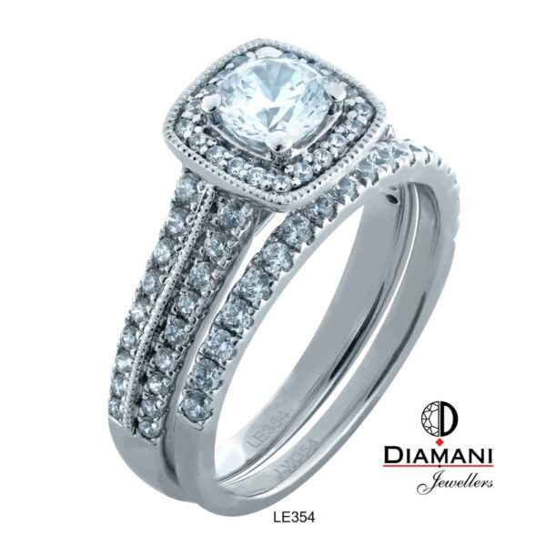 Cushion Halo Accented Round Diamond Ring  DIAMANI Jewellers - Image 3