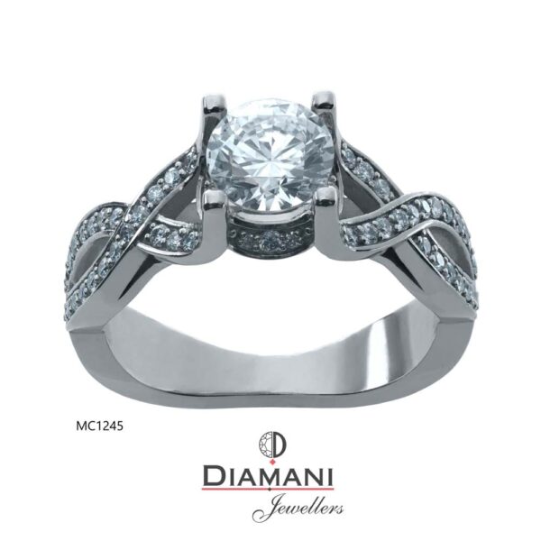 1.21ctw. Round cut Solitaire, Accented Diamond Ring in Gold | DIAMANI Jewellers - Image 2