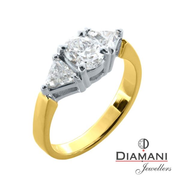 1.10ctw. Diamond Ring set with Oval and Trilliant cuts | DIAMANI Jewellers