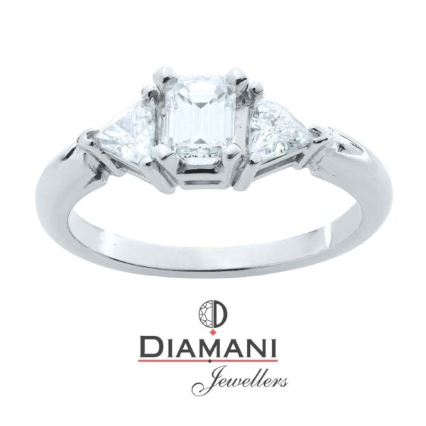 0.89ctw. Emerald cut 3 stone Diamond ring in Gold | DIAMANI Jewellers - Image 2