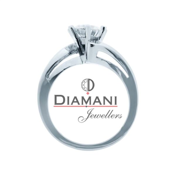 14KW Gold; Round Solitaire Bypass Style Diamond Ring | DIAMANI Jewellers - Image 3