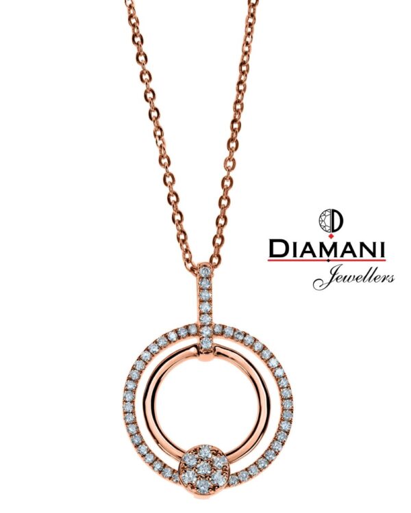 0.29ctw. Halo Style Cluster Necklace in Gold | DIAMANI Jewellers