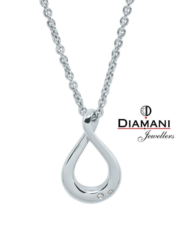 .015ctw round brilliant cut Diamond Necklace in Sterling Silver | DIAMANI Jewellers