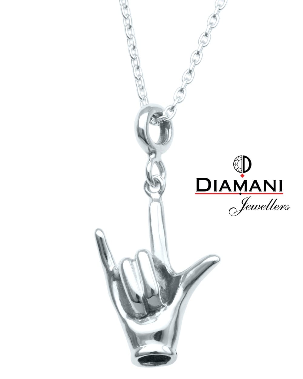 I love you hand sign clearance necklace