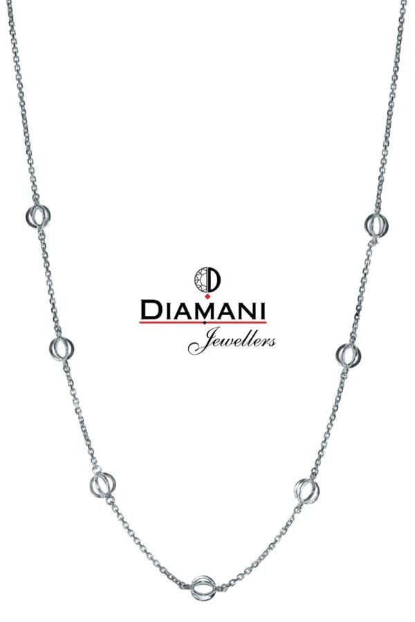 14K Gold Cable chain Necklace with 7 Dyson spheres  | DIAMANI Jewellers