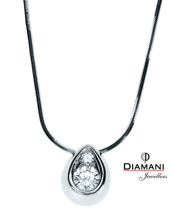 0.40ctw. Round diamond Pear shape Necklace in Gold | DIAMANI Jewellers