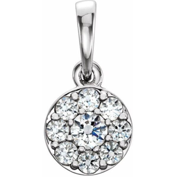 14K White 1/4 CTW Natural Diamond Cluster Pendant | DIAMANI Jewellers