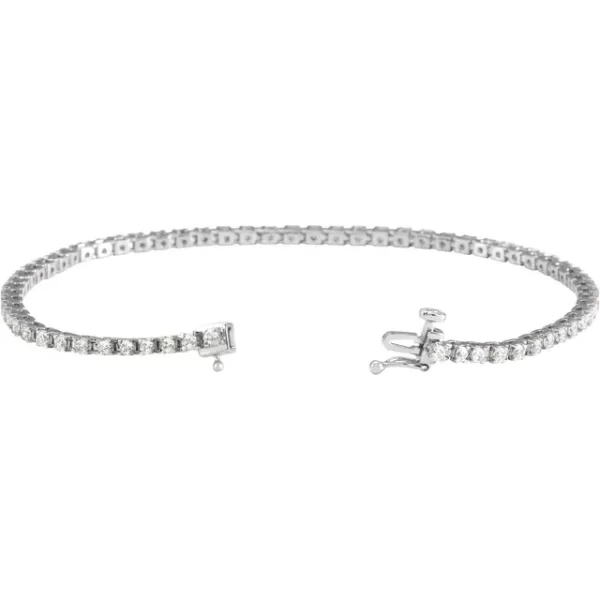 14K White 2 CTW Lab-Grown Diamond Line 7 1/4" Bracelet | DIAMANI Jewellers - Image 3