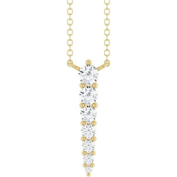 1_ 14K Yellow 1/6 CTW Lab-Grown Diamond Graduated 18" Necklace