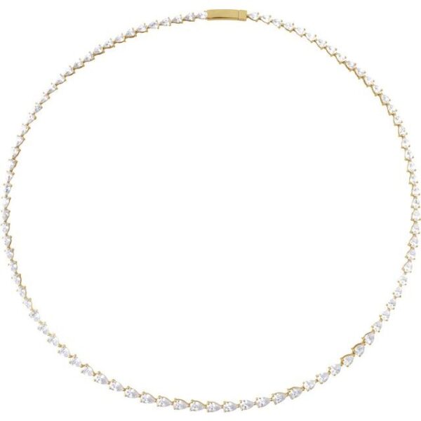 1_ 14K Yellow 10 CTW Lab-Grown Diamond Line 16" Necklace