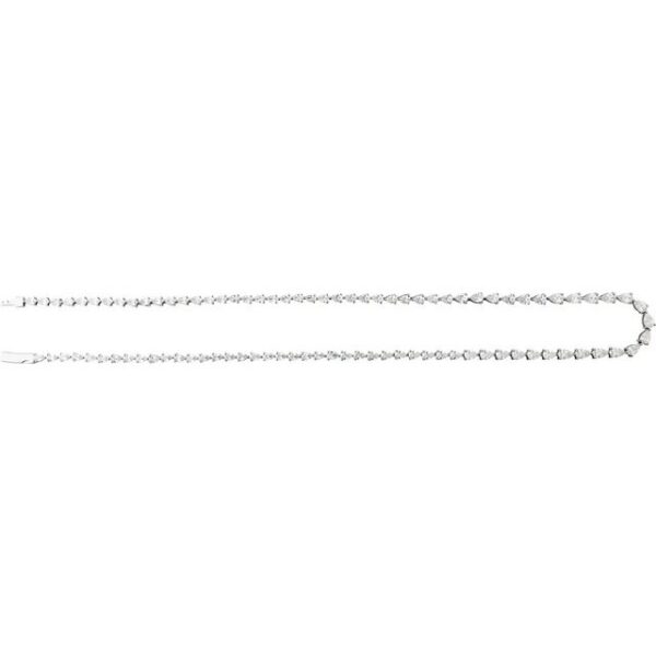 2_ 14K White 10 CTW Lab-Grown Diamond Line 16" Necklace