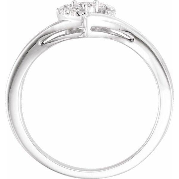 2_ 10K White .06 CTW Natural Diamond Heart Promise Ring