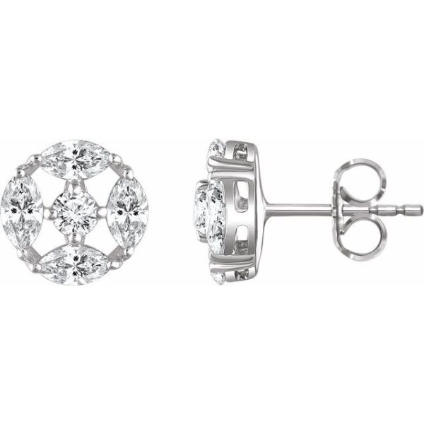 1_ Sterling Silver Imitation White Cubic Zirconia Earrings