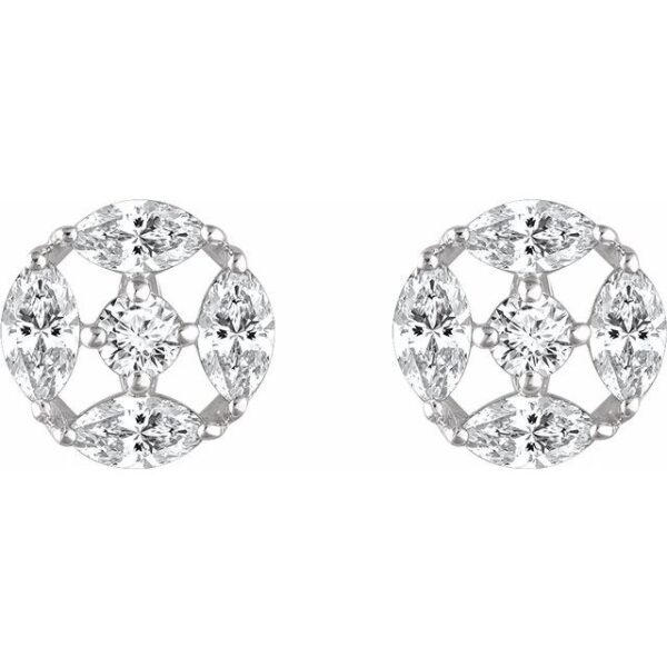 2_ Sterling Silver Imitation White Cubic Zirconia Earrings