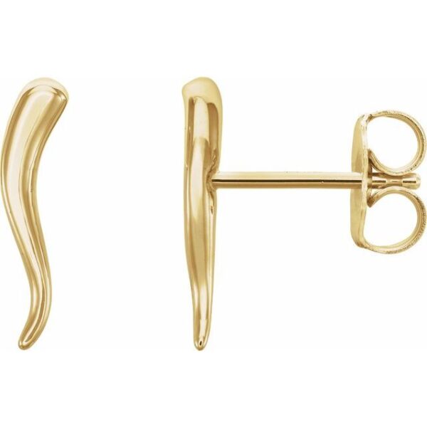 1_ 14K Yellow Horn Earrings