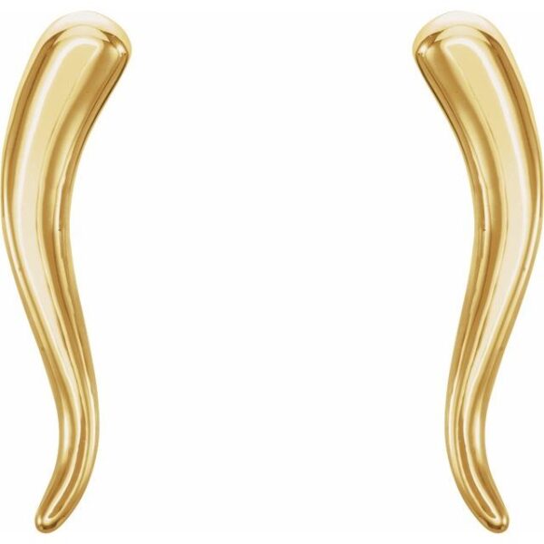 2_ 14K Yellow Horn Earrings