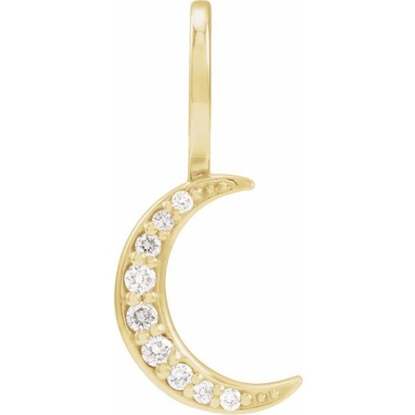 1_ 14K Yellow .07 CTW Natural Diamond Crescent Moon Charm/Pendant