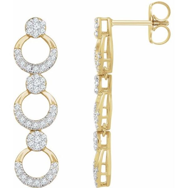 1_ 14K Yellow 1/2 CTW Natural Diamond Geometric Earrings