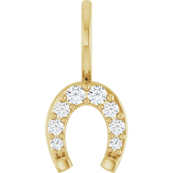 1_ 14K Yellow 1/8 CTW Natural Diamond Horseshoe Charm/Pendant