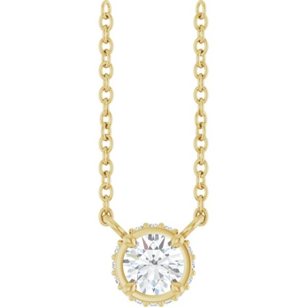 1_ 14K Yellow 1/4 CTW Natural Diamond Hidden Halo 18" Necklace