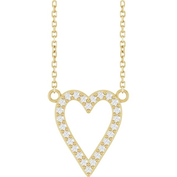 1_ 14K Yellow 1/6 CTW Natural Diamond Heart 18" Necklace