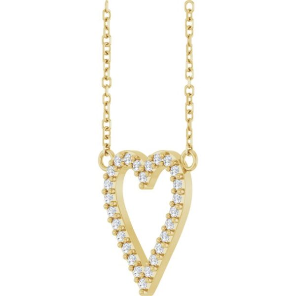 2_ 14K Yellow 1/6 CTW Natural Diamond Heart 18" Necklace