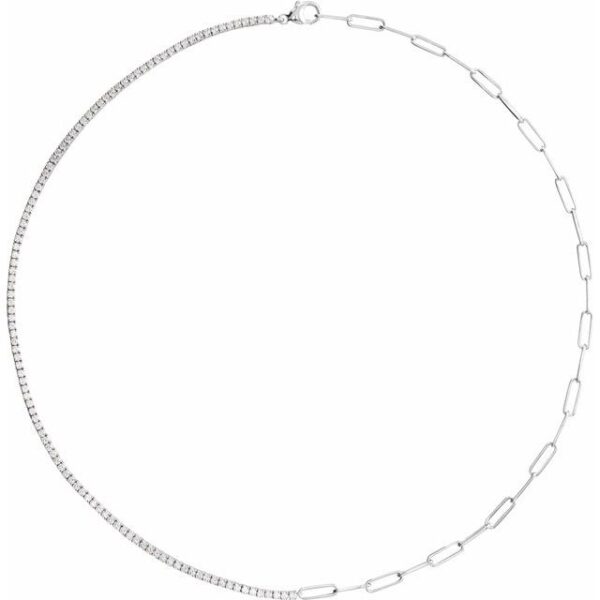 1_ 14K White 3 1/4 CTW Lab-Grown Diamond Line 18" Necklace