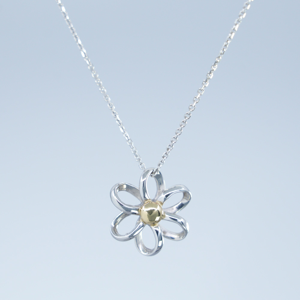 14K Two-Tone Gold Floral Pendant | DIAMANI Jewellers