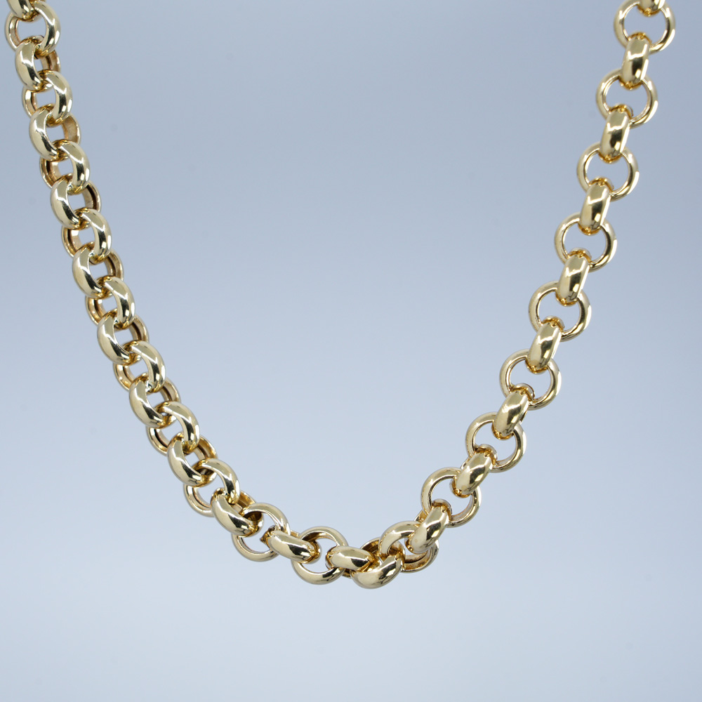 14K Yellow Gold 20" Fancy Rolo link Chain; 25gram | DIAMANI Jewellers