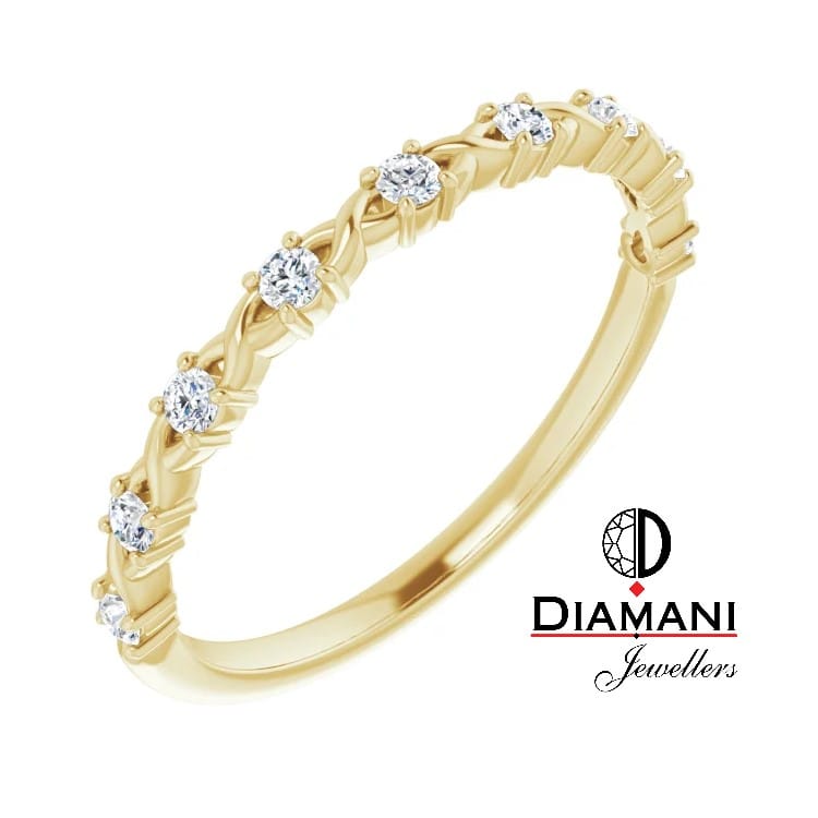 14K Gold "XOXO" Round Diamond Ring | DIAMANI Jewellers