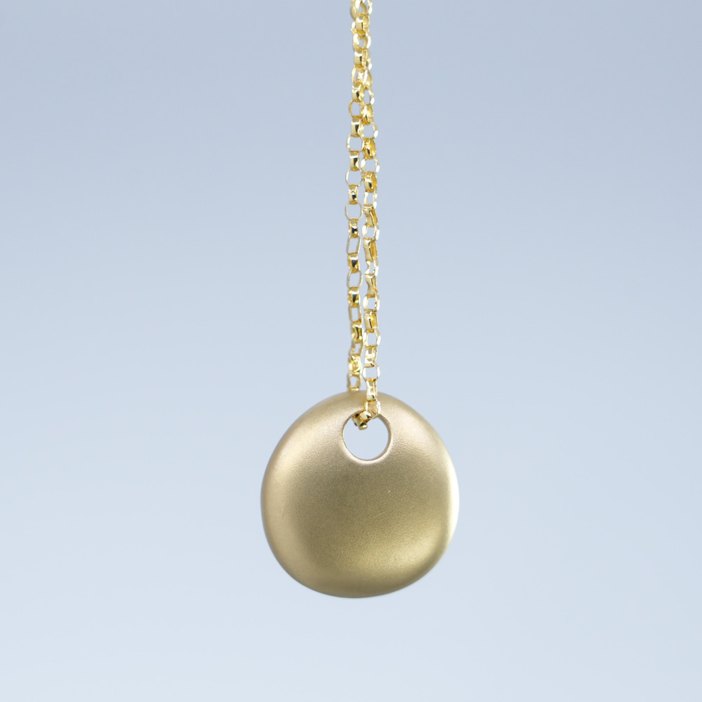 14K Yellow Gold Satin Disc Pendant (16mm) | DIAMANI Jewellers