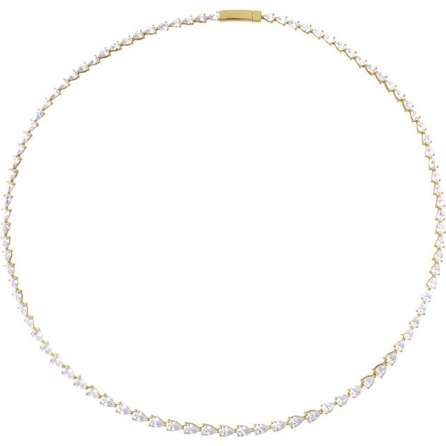 1_ 14K Yellow 10 CTW Lab-Grown Diamond Line 16" Necklace