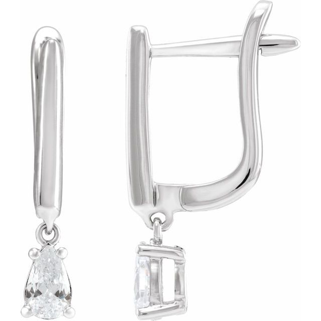 1_ 14K White 1/2 CTW Lab-Grown Diamond Lever Back Earrings