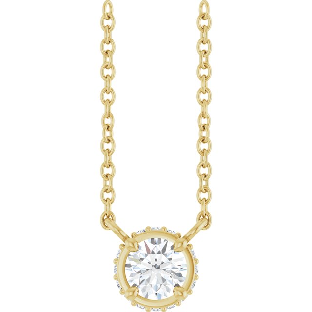 1_ 14K Yellow 1/4 CTW Natural Diamond Hidden Halo 18" Necklace