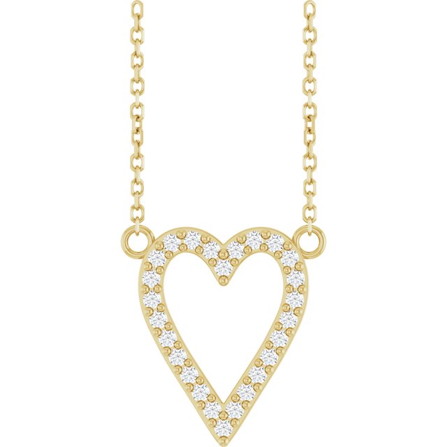 1_ 14K Yellow 1/6 CTW Natural Diamond Heart 18" Necklace
