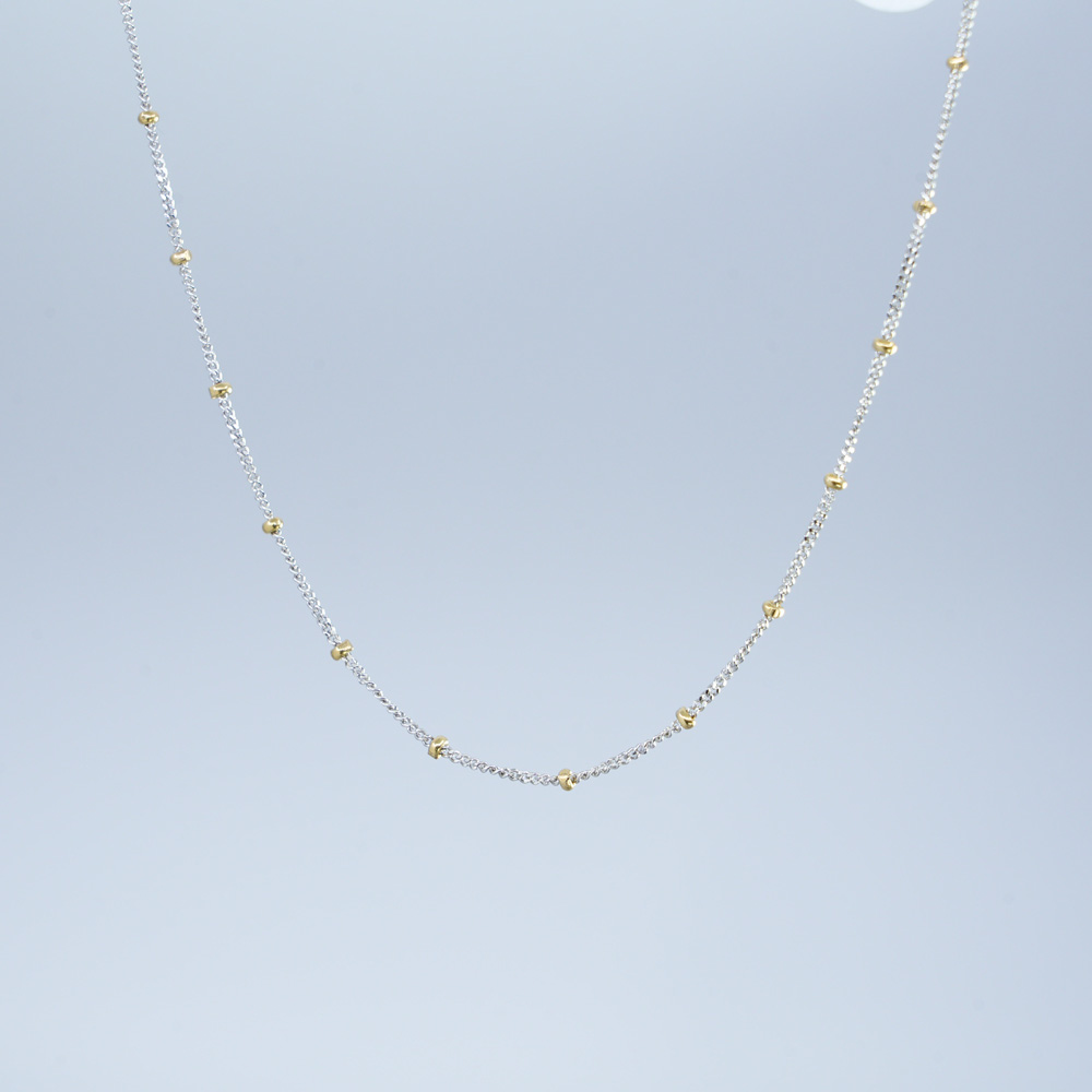 14K Two-Tone Station Bead Necklace | DIAMANI Jewellers