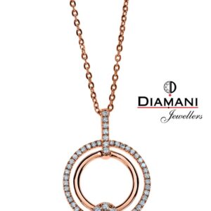 0.29ctw. Halo Style Cluster Necklace in Gold | DIAMANI Jewellers