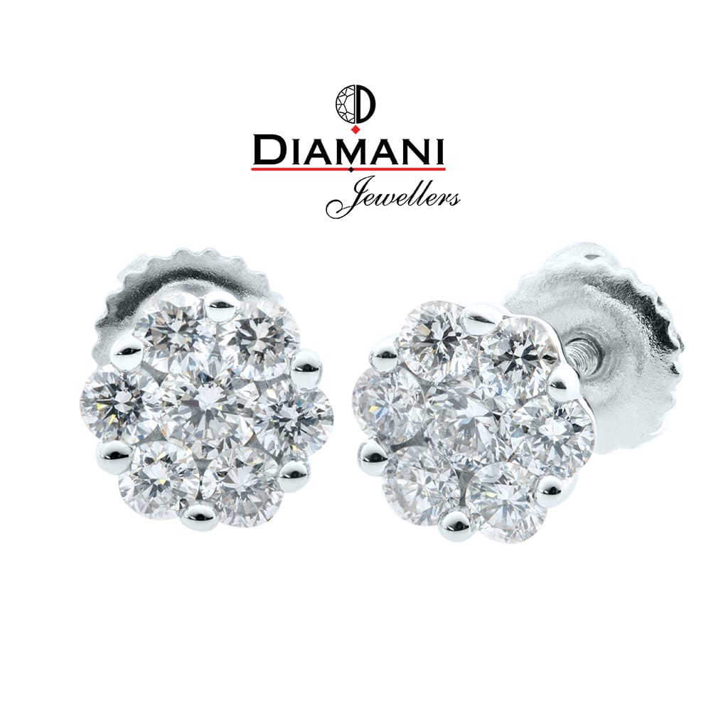 0.50ctw. Cluster diamond earrings in Gold | DIAMANI Jewellers