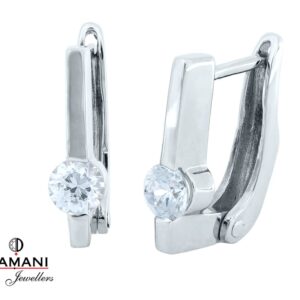 14KW Gold Bar Style Earrings set with Swarovski Cubic Zirconia | DIAMANI Jewellers