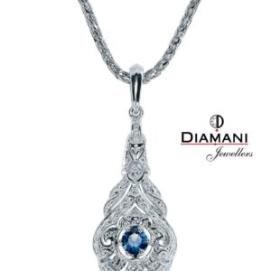 0.33ct. Blue Sapphire Pendant or Necklace in Gold | DIAMANI Jewellers