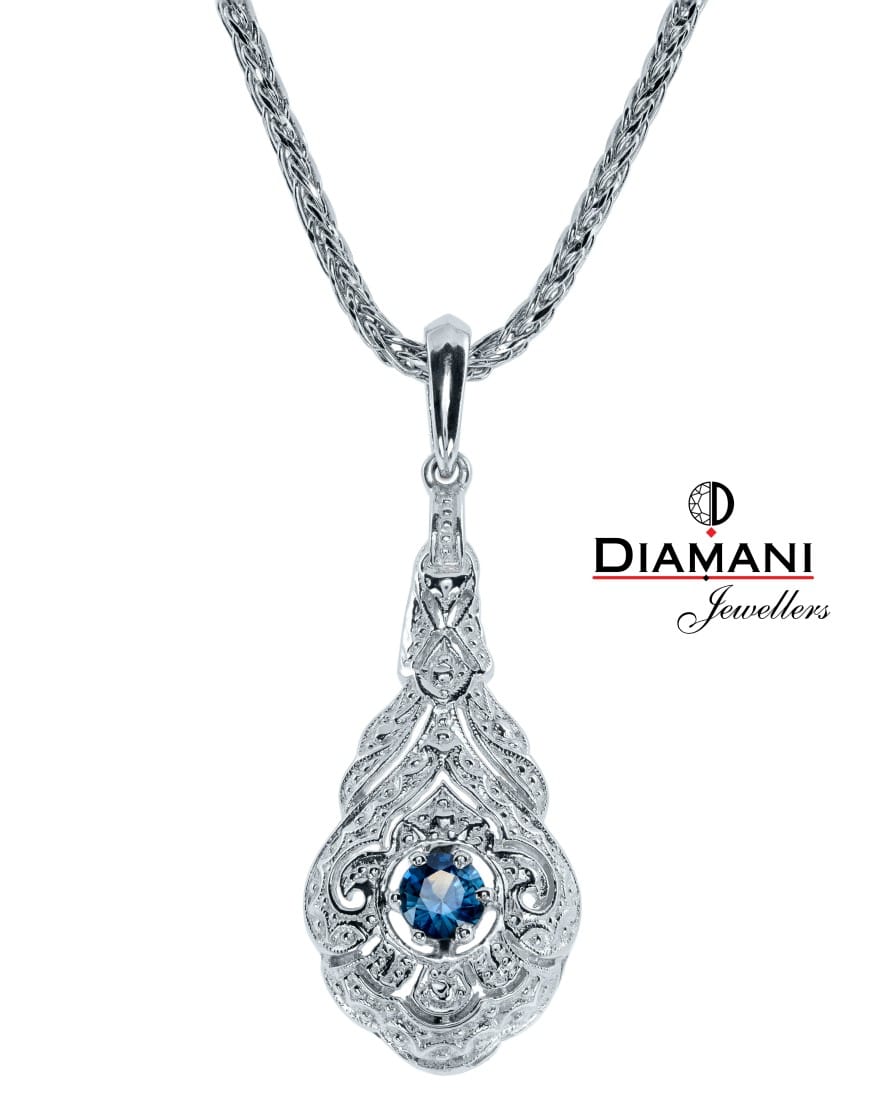0.33ct. Blue Sapphire Pendant or Necklace in Gold | DIAMANI Jewellers