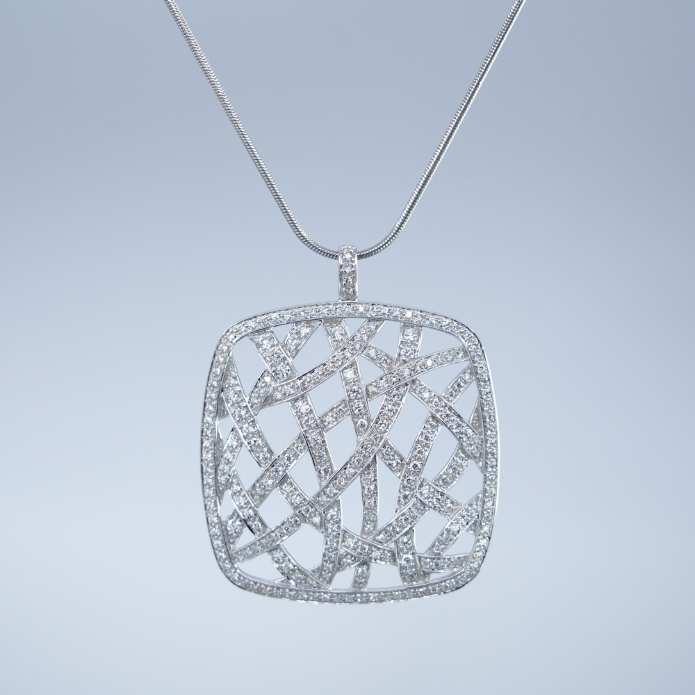 14K White Gold Cushion Diamond Pendant (1.50ctw) | DIAMANI Jewellers