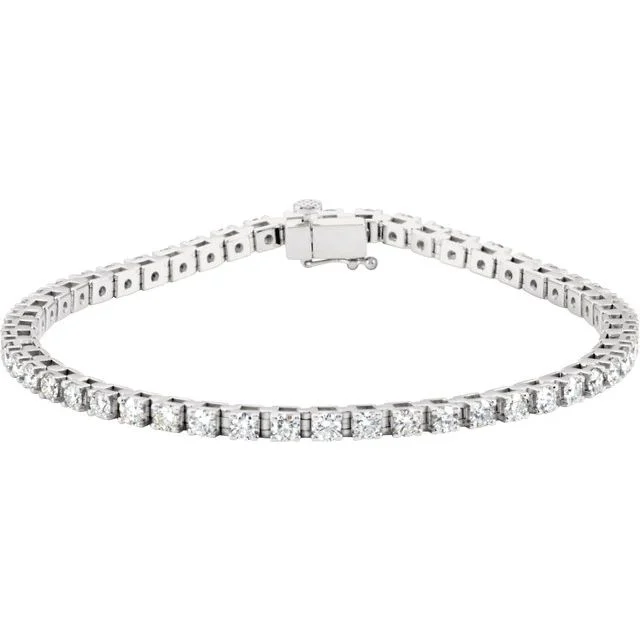 1_ 14K White 3 1/2 CTW Lab-Grown Diamond Line 7 1/4" Bracelet