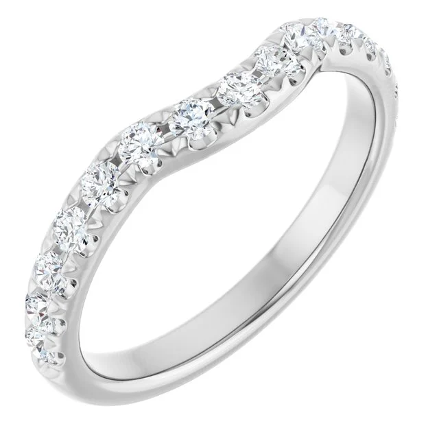 1_ 14K White 1/2 CTW Lab-Grown Diamond Contour Band