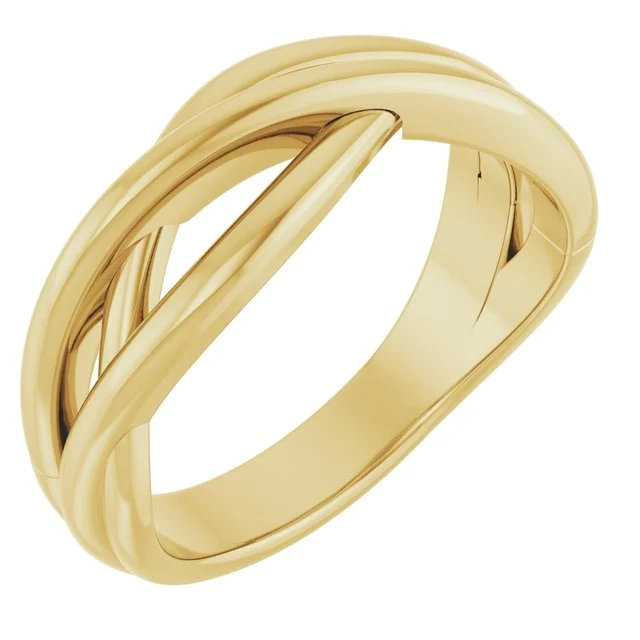 1_ 14K Yellow Freeform Ring