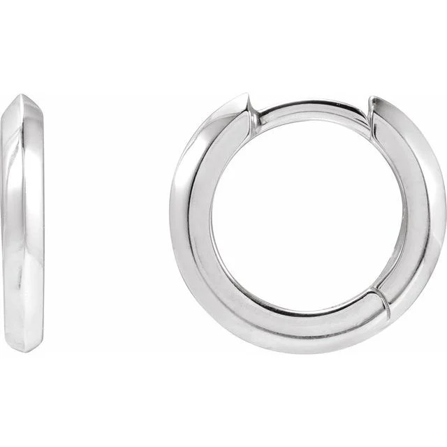 1_ Sterling Silver Knife-Edge Hinge 12.5 mm Hoop Earrings