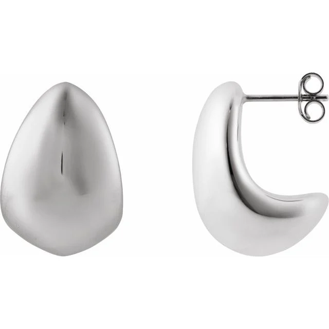 1_ Sterling Silver Electroform Teardrop Earrings